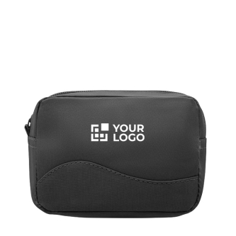 Affordable toiletry bag made of microfibres with zip, Pocket