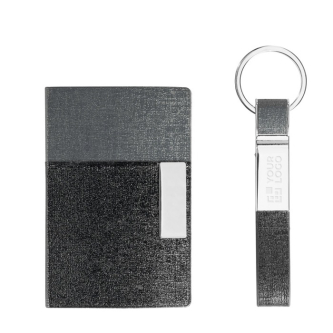 Elegant set with card holder and keyring