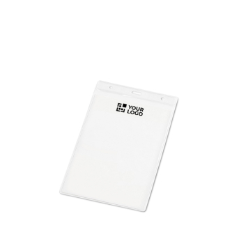 Vertical plastic ID holder with carabiner holes 11x17cm