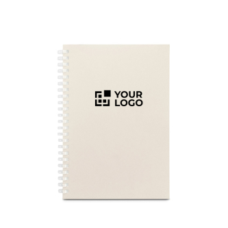 A5 recycled paper notebook with flexible cover, lined pages