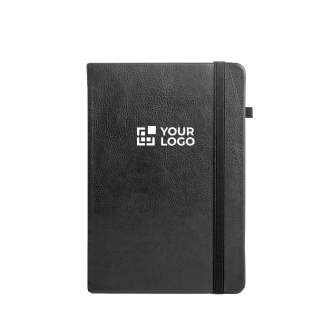 A5 lined notebook with monthly planner and elastic band
