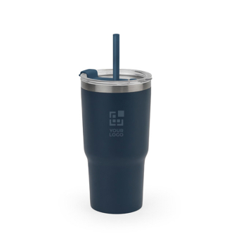 Recycled stainless steel tumbler with double wall, matte finish, 600ml