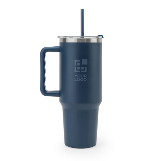 Large recycled stainless steel travel mug, matte finish, 1.3L