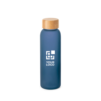 Frosted glass bottle with bamboo screw cap 520ml
