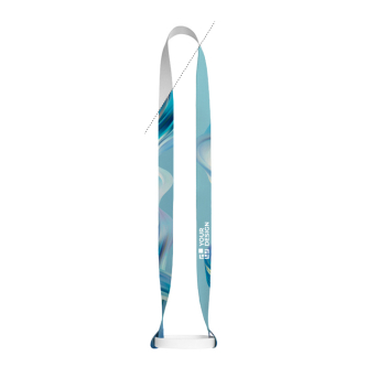 Recycled polyester lanyard with silicone cup holder 2cm