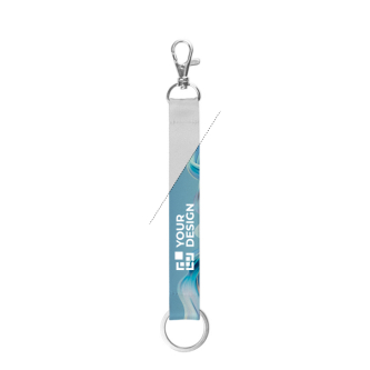 Short polyester lanyard for sublimation with ring and clip