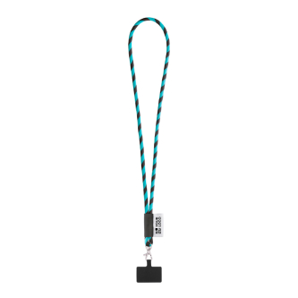 Tubular lanyard with carabiner and mobile phone holder 6.5 x 4.1cm