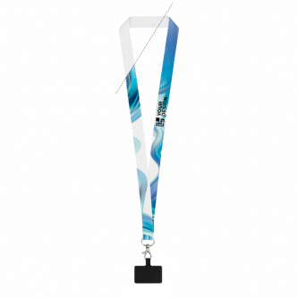 Sublimated polyester lanyard with clip and phone holder 2cm