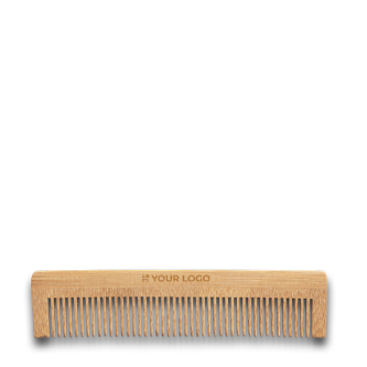 Natural bamboo comb with recycled kraft paper case included