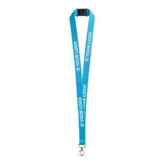Polyester lanyard with metal clip and safety breakaway 2 cm