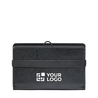 Card holder with elastic closure and RFID protection for 5 cards