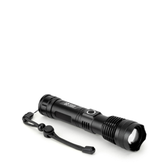Rechargeable torch made from recycled aluminium with 500 lumens LED 10W