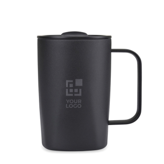 Recycled stainless steel thermal mug, for coffee or tea, 450ml