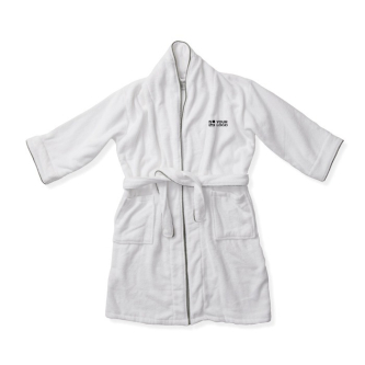 Luxury bathrobe in soft cotton, classic style, L/XL
