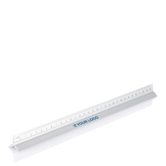 Triangular aluminium ruler with 5 scales, 30 cm