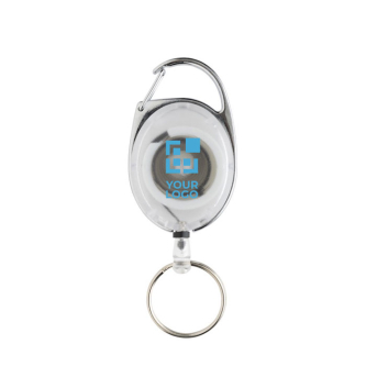 Recycled ABS and zinc keyring with cord and carabiner