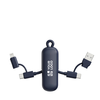 4-in-1 recycled plastic keyring cable with 100W fast charging