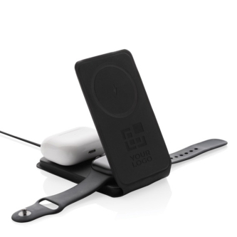 3-in-1 foldable wireless charger with vertical magnetic stand
