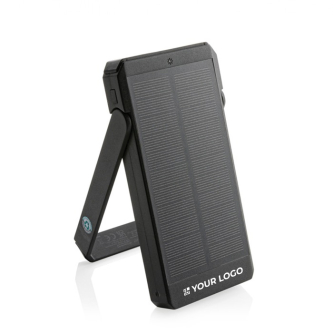 Recycled plastic power bank with solar panel, 10,000 mAh
