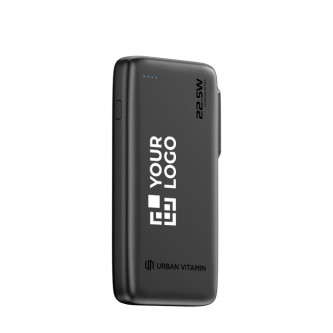 Power bank with retractable cable and charge indicator 10,000 mAh