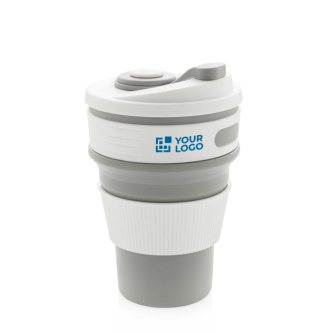 Branded foldable silicone mugs, 350 ml