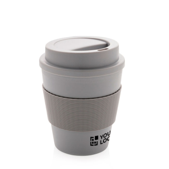 Recyclable plastic mug with lid, 350 ml