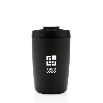 Recycled plastic thermal cup with logo, 300 ml