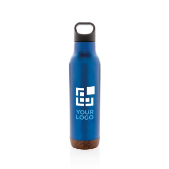 Reusable steel bottles with cork base, 600 ml
