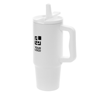 Recycled stainless steel tumbler, flip spout, screw lid, 900ml