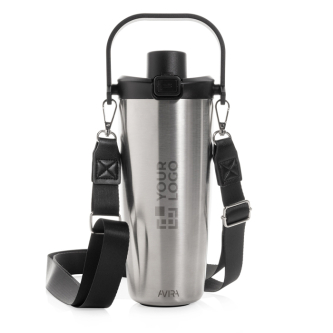Recycled stainless steel thermal bottle with cord 600 ml