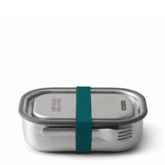 Stainless steel lunchbox with cutlery and strap, 1 L