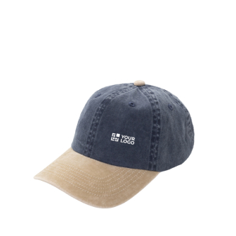 Two-tone 6-panel cotton cap with adjustable fastening 270 g/m²