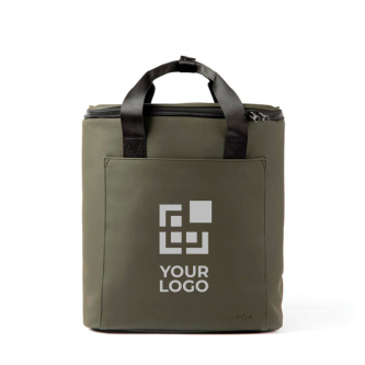 Water-repellent cooler backpack in synthetic leather