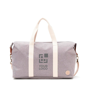 Recycled travel bag with synthetic leather details