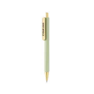 Ergonomic three-sided soft-touch pen with blue ink