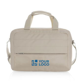 RPET briefcase with front pocket and decorative stitching, 15.6"