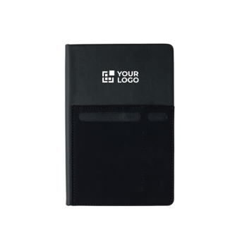 Branded notebook with pockets, A5, ruled pages