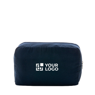 Toiletry bag with logo in recycled canvas, 285 g/m²