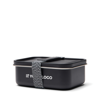 Recycled stainless steel lunch box with elastic strap 750ml