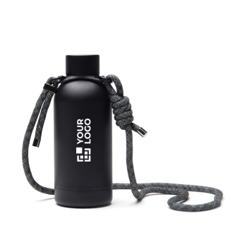 Recycled stainless steel thermal bottle with rope 400ml