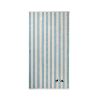 Recycled cotton beach towel, two-tone striped 450 g/m² 80 x160 cm