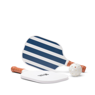 Pickleball set with wooden paddles and ball