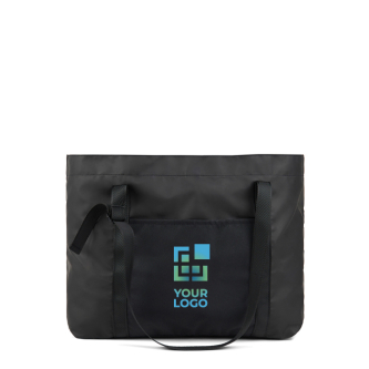 Maxi recycled polyester bag with internal and external pockets