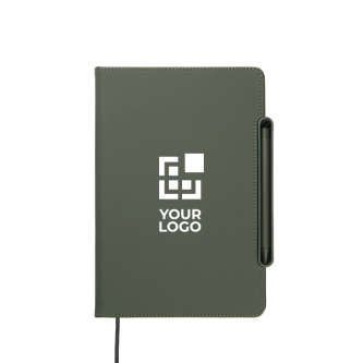 Refillable A5 notebook with phone stand, lined pages