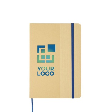 Notebook with recycled cardboard cover and elastic band, A5, ruled pages