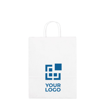 Affordable paper bag white kraft paper, 90 g/m2