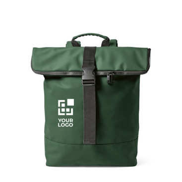 Recycled leather laptop backpack with padded back, 15.6