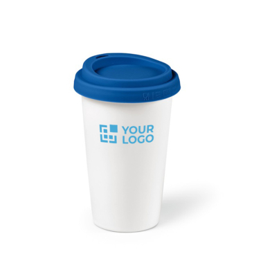 Takeaway thermal mug made of ceramic, silicone lid, 290 ml
