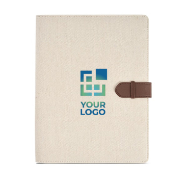 Recycled cotton folder with snap fastener, A4
