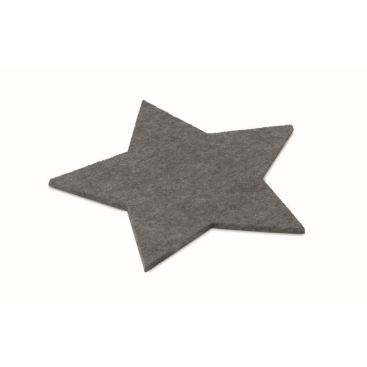 Star-shaped felt coasters with logo, set of 4